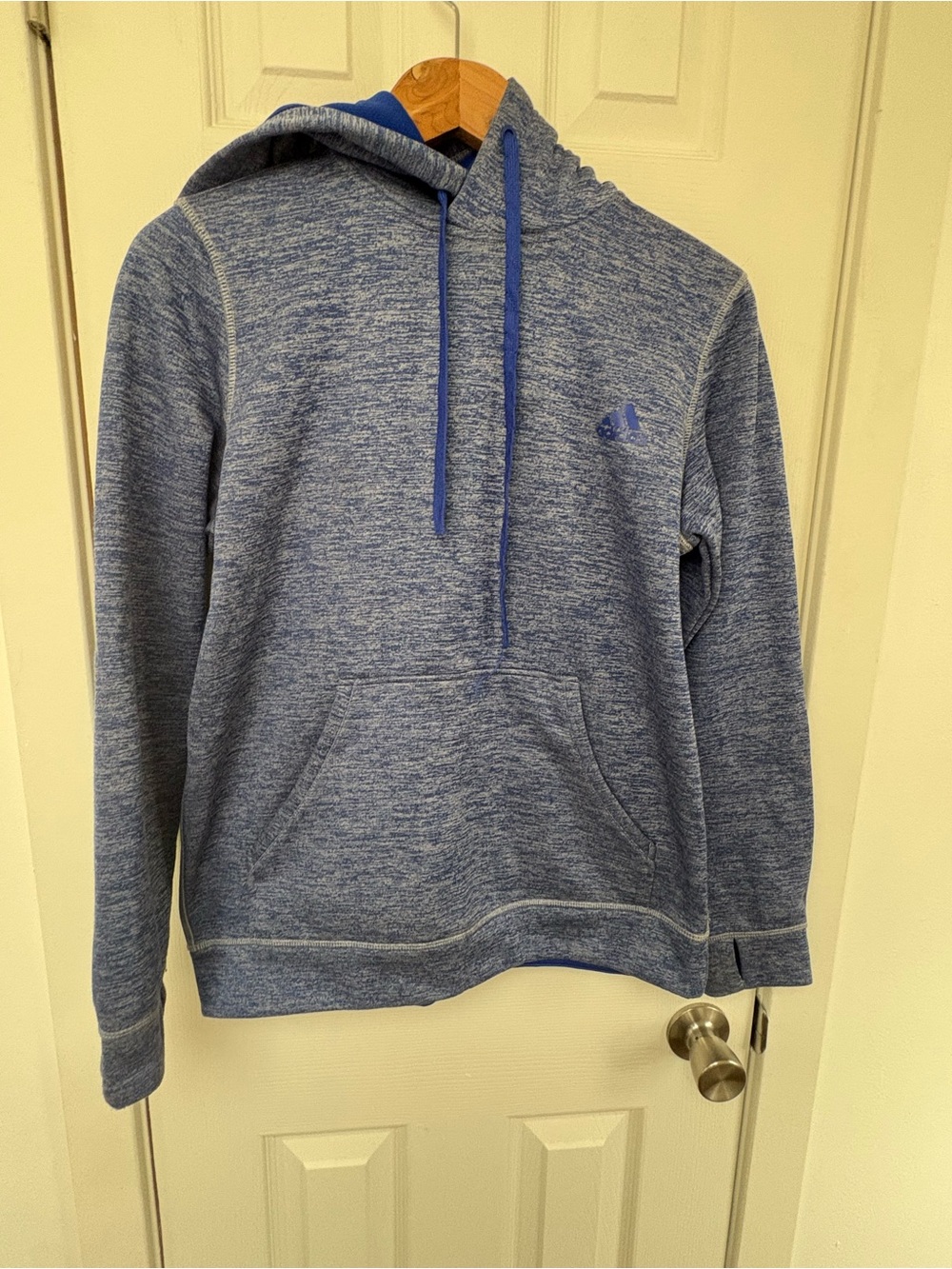 adidas Blue and Black Climawarm Fleece Hoodie